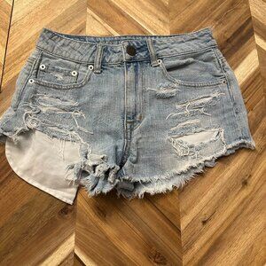 High Waisted  Denim Festival Ripped Shorts